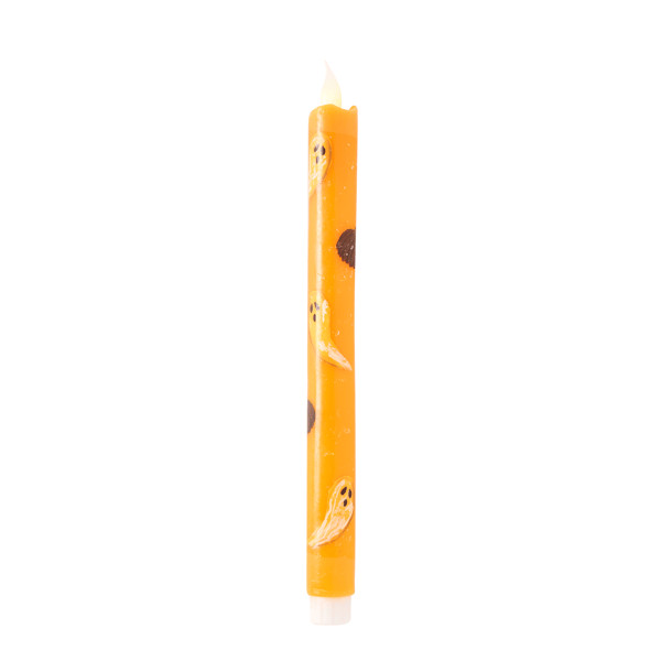 Orange Halloween Led Taper Candle | Mud Pie