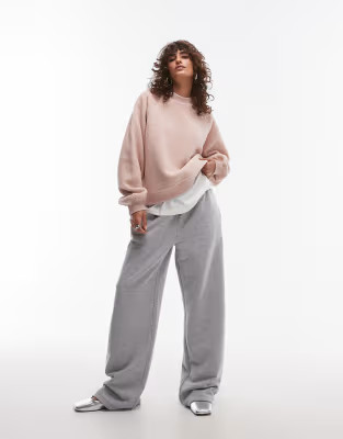 Topshop borg sweatshirt in pink | ASOS (Global)