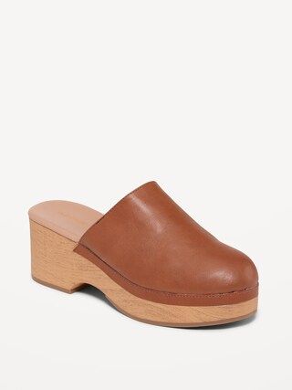 Faux-Leather Classic Clogs for Women | Old Navy (CA)