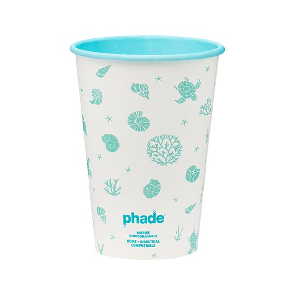 Phade Marine Biodegradable and Compostable Paper Hot Cups with Lids, 16 oz, Sealife Blue, 10 Coun... | Walmart (US)