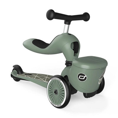 Scoot & Ride 2-in-1 Ride-On and Stand Push Kids Scooter with Basket for Toddlers Age 1 to 5, Highwaykick 1 Lifestyle, Green Lines | Target