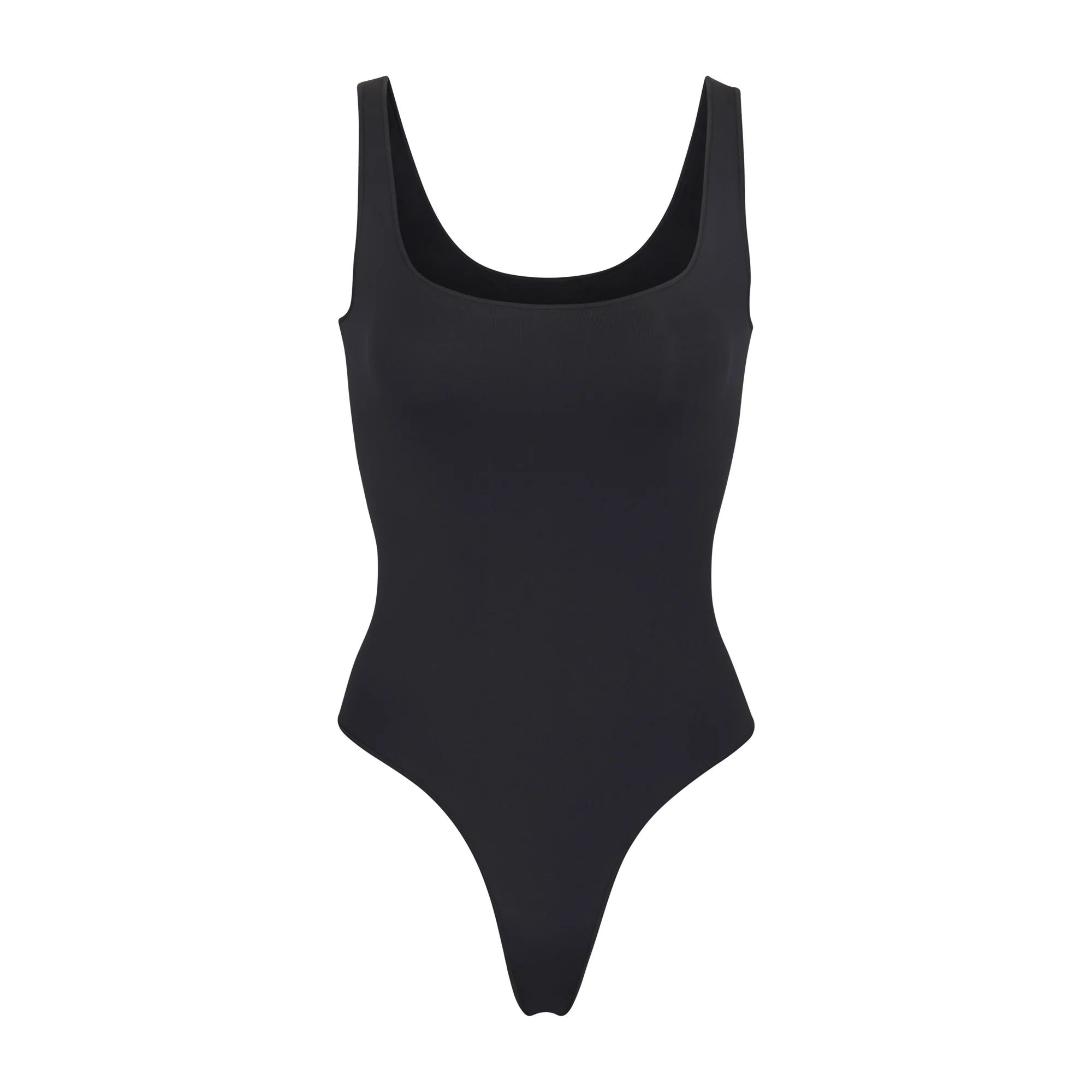 ESSENTIAL SCOOP NECK BODYSUIT - ONYX | SKIMS | SKIMS (US)