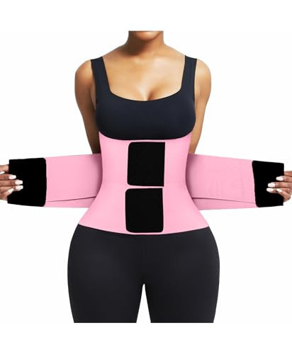 FeelinGirl Women Corset Workout Waist Trainer Belt Tummy Control Waist Cincher Sport Waist Trimmer Pink XL | Amazon (US)