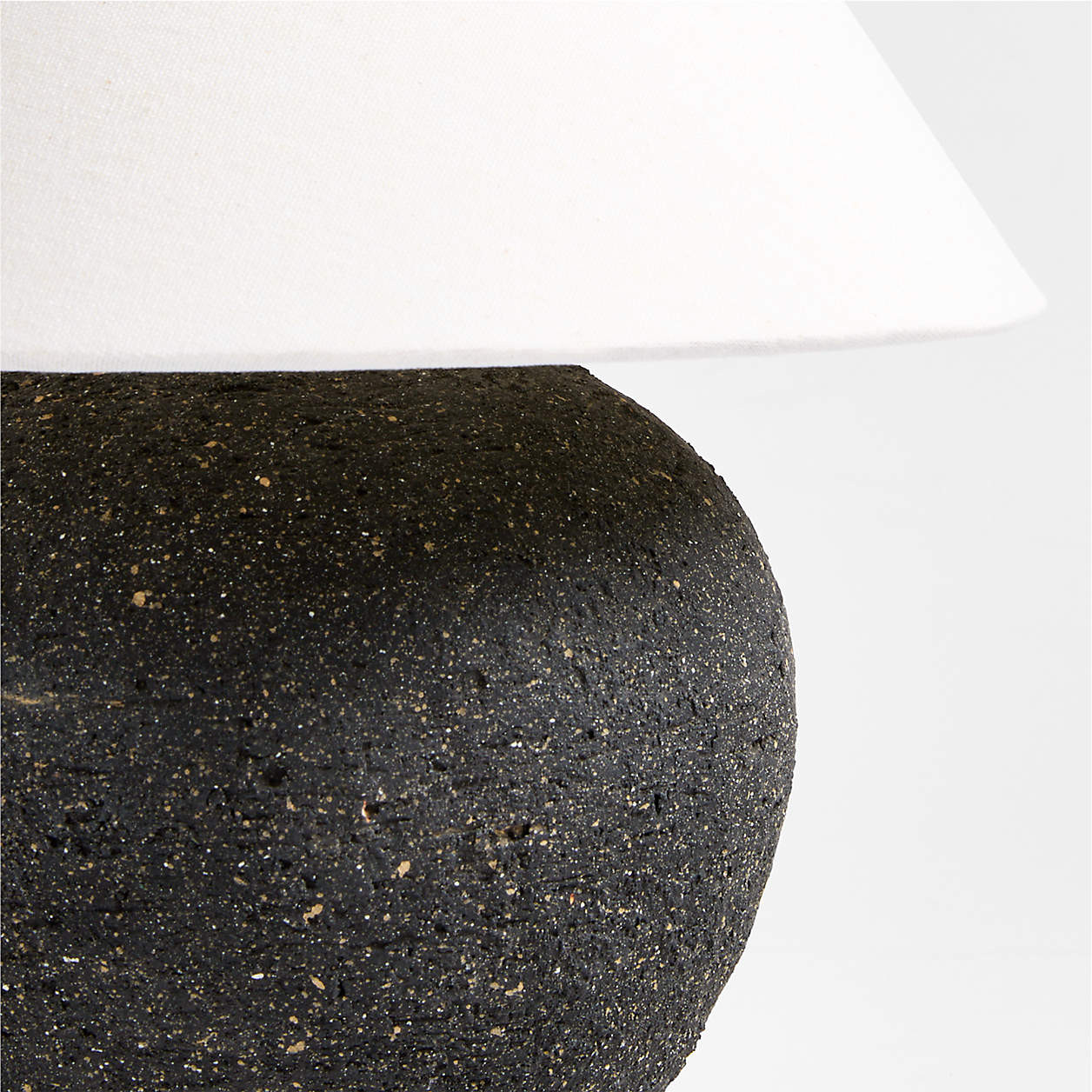 Corfu Black Mini Table Lamp with Fabric Shade 12.4" + Reviews | Crate & Barrel | Crate & Barrel