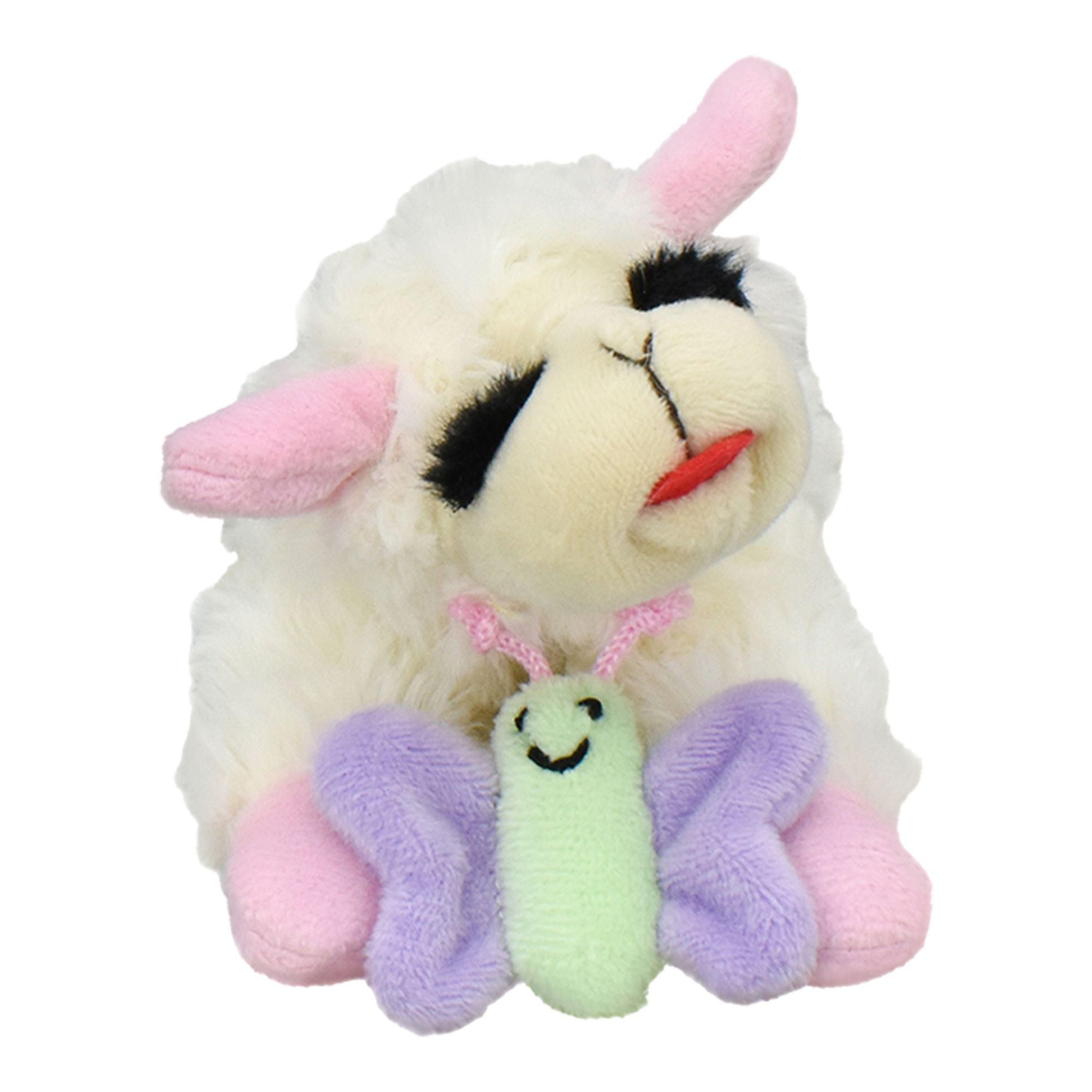 MULTIPET'S LAMB CHOP HOLDING PINK BUTTERFLY DOG TOY | PetSmart