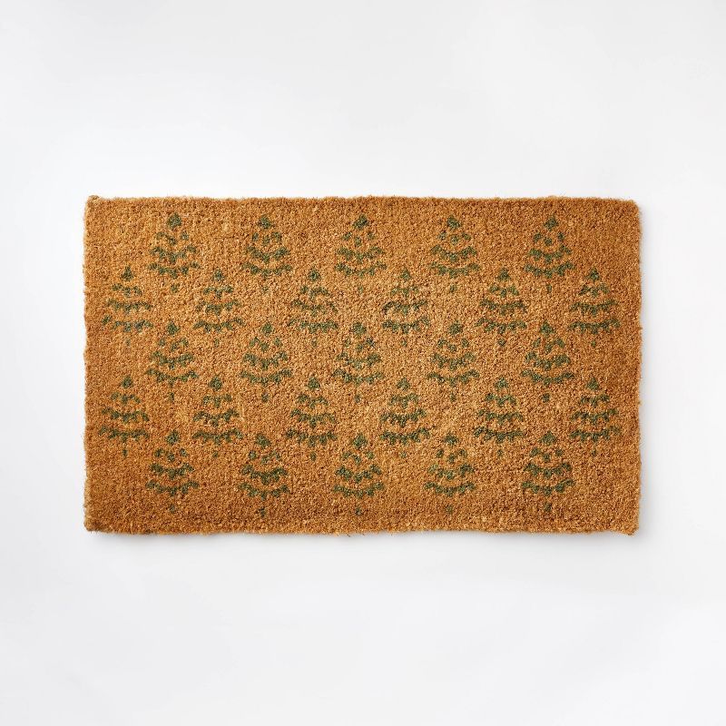 1'6"x2'6" Trees Coir Harvest Doormat Black/Green - Threshold™ designed with Studio McGee | Target