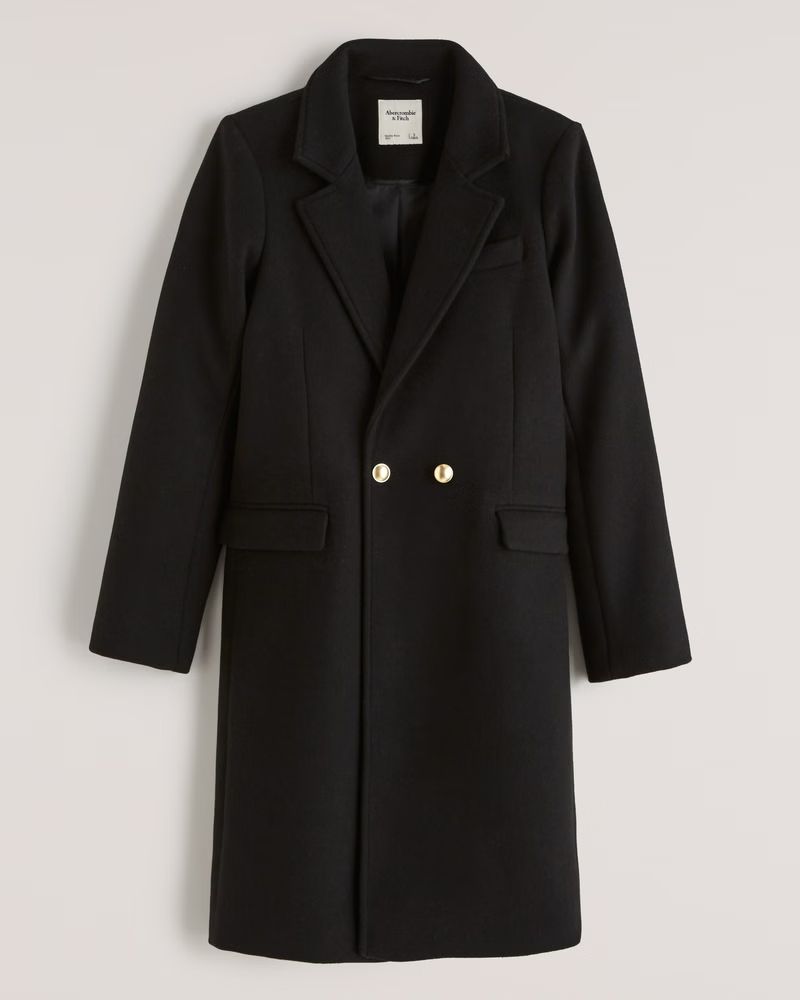 Women's Tailored Wool-Blend Dad Coat | Women's Coats & Jackets | Abercrombie.com | Abercrombie & Fitch (US)