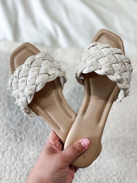 These pearl slide sandals from Target really are worth the hype! I had FOMO and had to try them while they’re 20% off. Some sizes are sold out but several are in stock - I got a size 11. Perfect as a casual bridal shoe or wedding guest shoe! 

#LTKshoecrush #LTKunder50 #LTKsalealert
