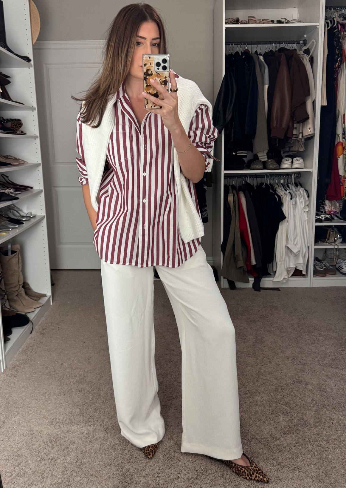 Medium in sweater, XS in shirt, medium in pants 

#LTKSeasonal #LTKStyleTip #LTKShoeCrush