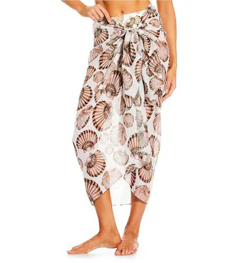 Seashells Self Tie Pareo Swim Cover-Up | Dillard's