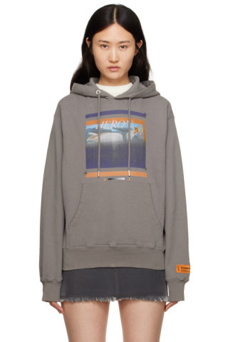 Heron Preston - Gray Printed Hoodie | SSENSE
