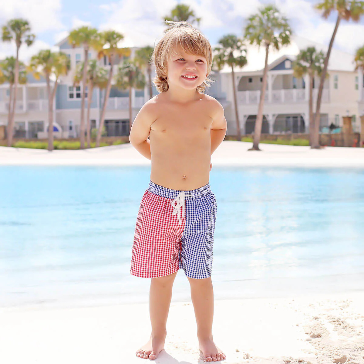 Red, White & Blue Swim Trunks | Classic Whimsy