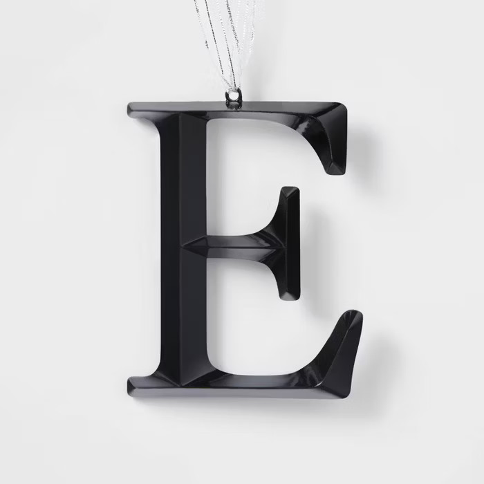 Metal Monogram Christmas Tree Ornament Black - Wondershop™ | Target