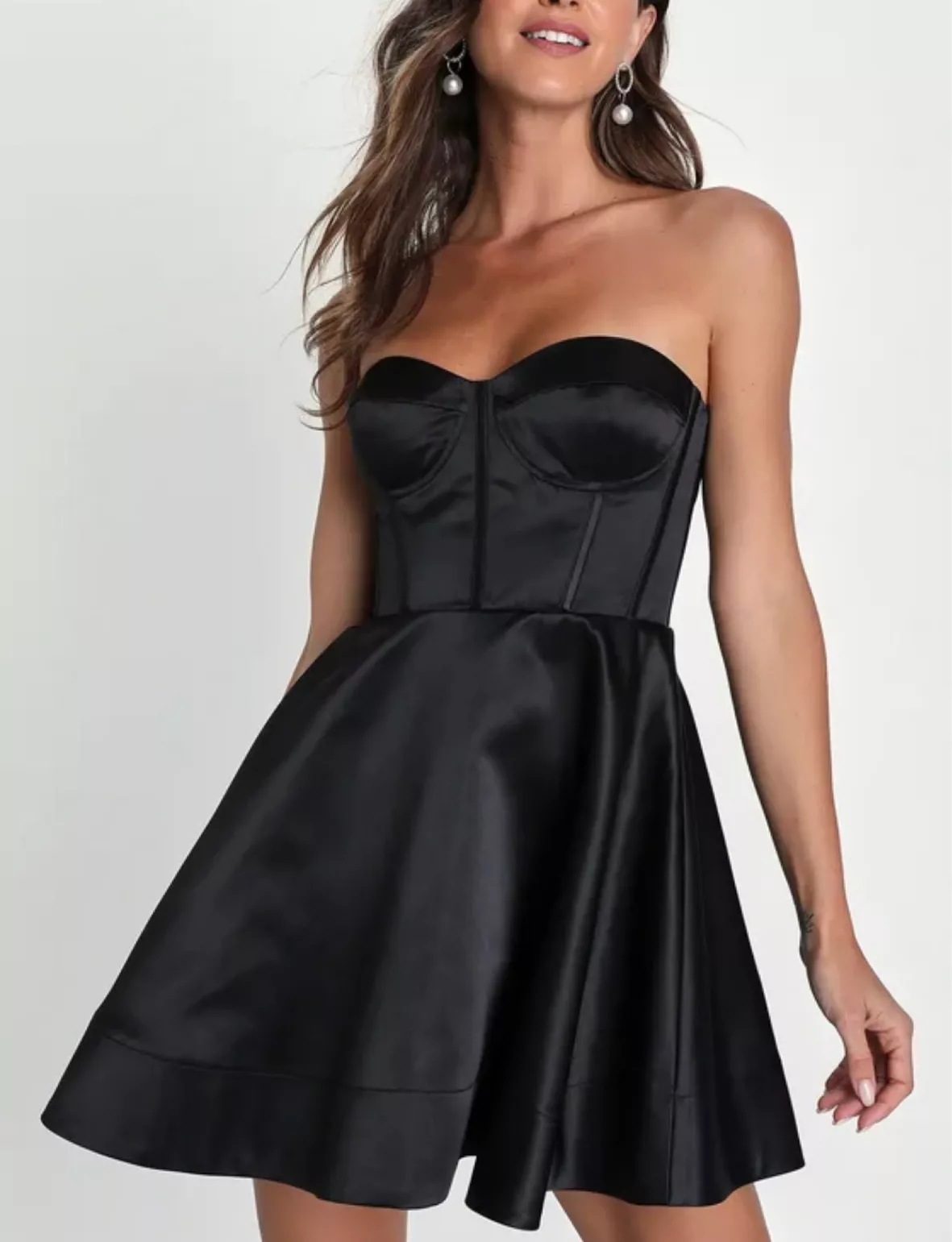 Chic Fantasy Black Satin Strapless … curated on LTK