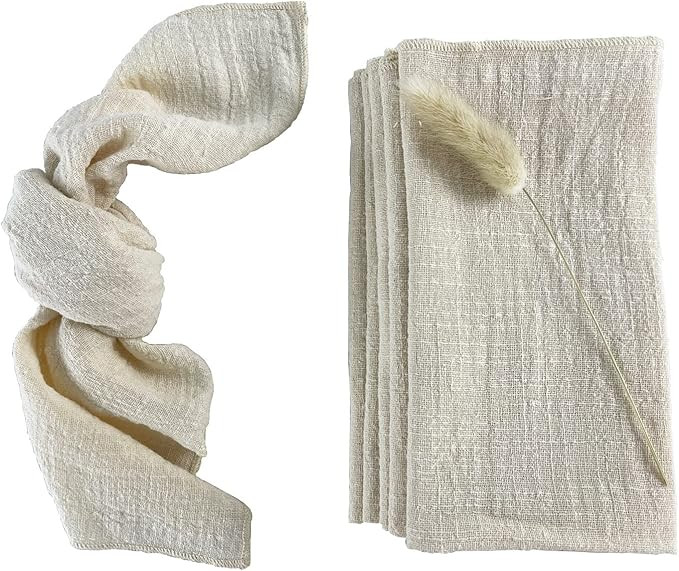 EHLDekol Thick Gauze Cloth Napkins 6 Pack 16x16 Inches 100% Natural Soft Cotton Weddings Decorati... | Amazon (US)