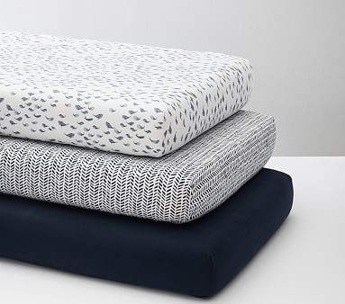 Navy Crib Fitted Sheets - Set of 3 | Pottery Barn Kids | Pottery Barn Kids