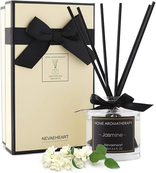 NEVAEHEART Reed Diffuser, Jasmine Scented Reed Diffuser Set, 3.4oz(100ml), Oil Diffuser Sticks, H... | Amazon (US)