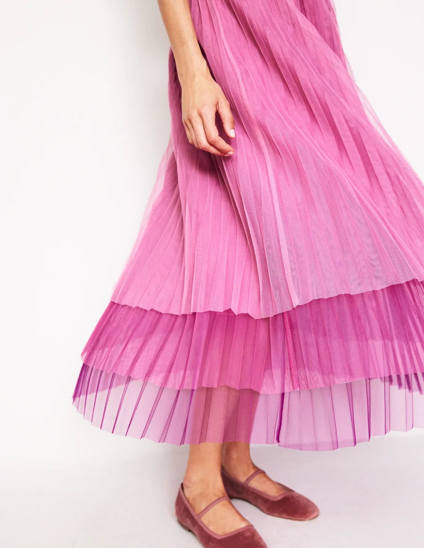 Tulle Tiered Maxi Skirt - Pink | Boden US | Boden (US)