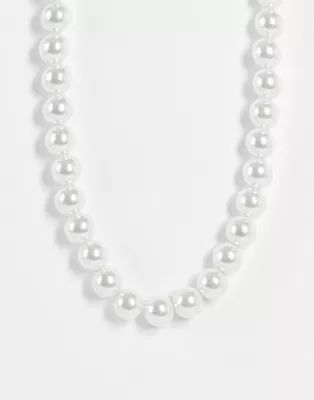 ASOS DESIGN necklace in faux pearls | ASOS (Global)