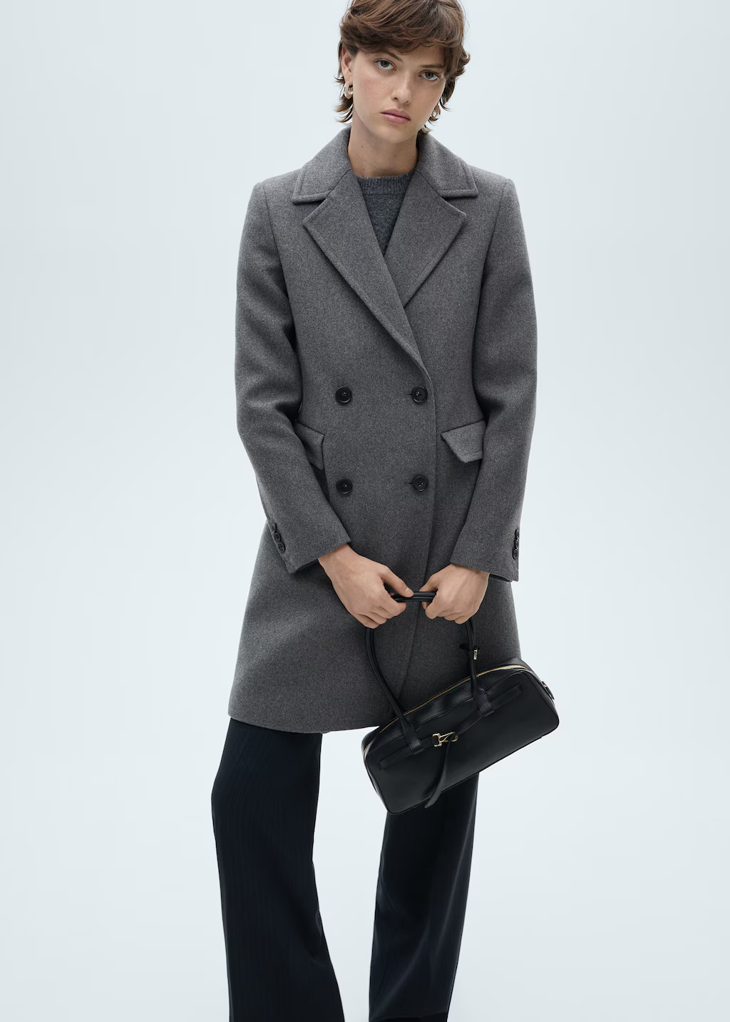 Double-breasted wool midi coat - Women | MANGO USA | Mango (US/MX/AU)