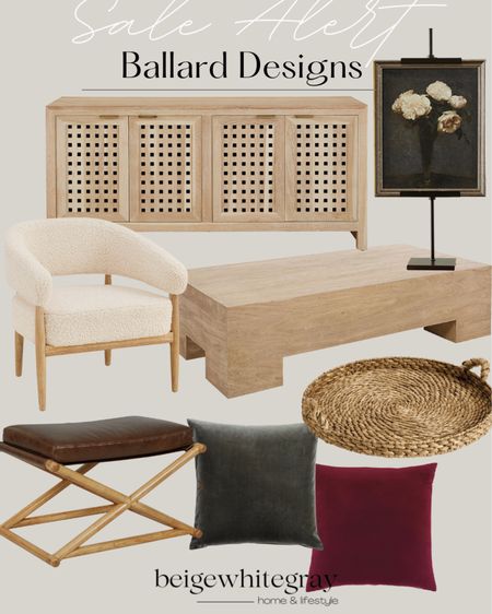 On sale currently at Ballard! Now is the time to buy bigger ticket key items in preparation for the holidays! The sideboard has always been a favorite, and the art easel is a best seller, the accent chair is also a personal favorite!! This tray is very similar to mine. And this coffee table is also gorgeous! Beigewhitegray 

#LTKsalealert #LTKhome #LTKSeasonal