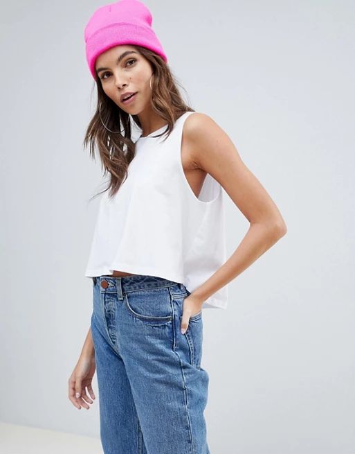 ASOS DESIGN crop swing tank in white | ASOS US