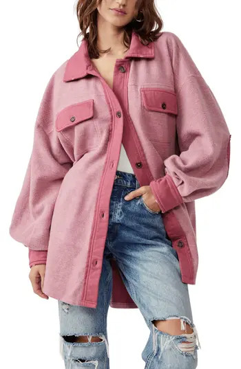 Free People We the Free Ruby Fleece Shirt Jacket in Sweetheart at Nordstrom Rack, Size Large | Nordstrom Rack