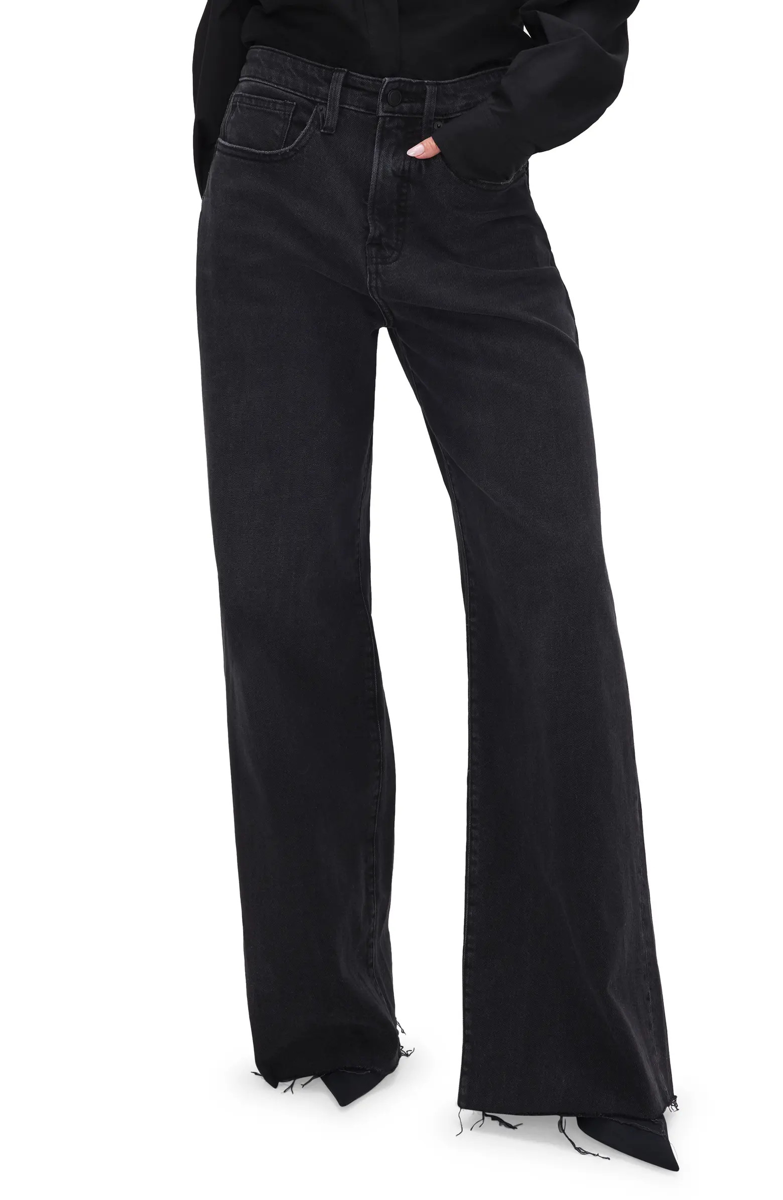 Good American Good Ease Wide Leg Jeans | Nordstromrack | Nordstrom Rack