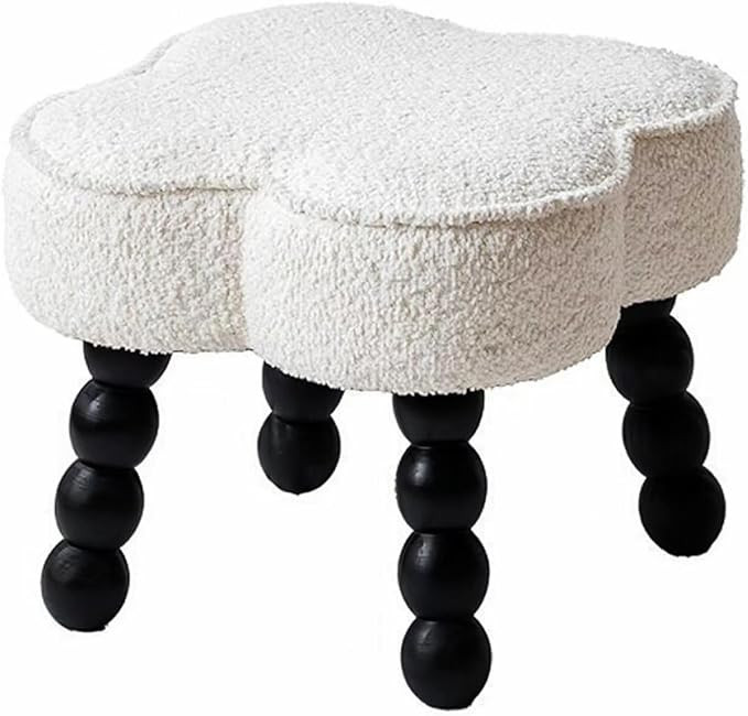 Ultimate Comfort Small Foot Stool Ottoman - Luxuriously Soft Sherpa Cover, Four-Leaf Clover Shape... | Amazon (US)