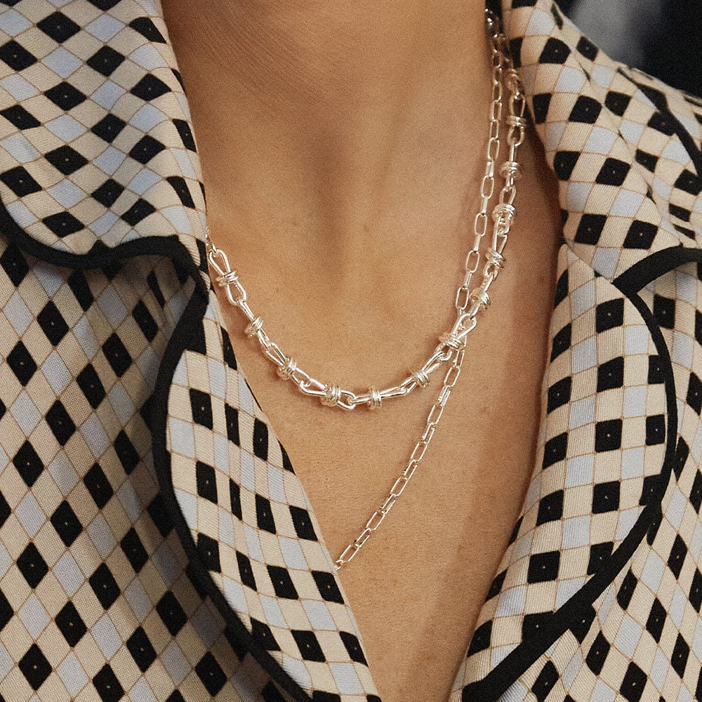 Polly Knot Chain Necklace Silver Plate | Daisy London Jewellery
