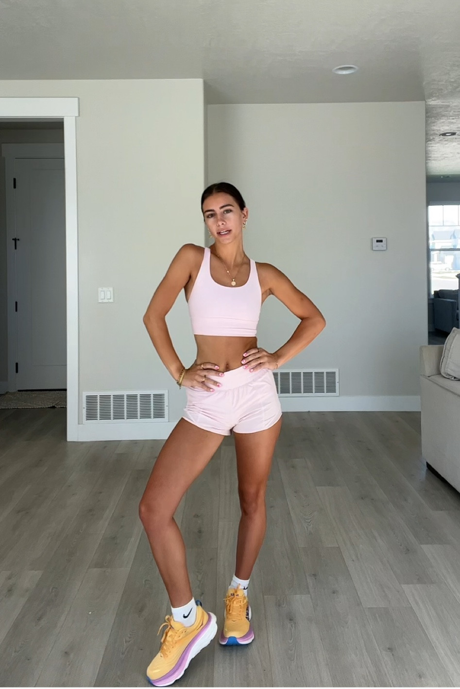 I am 5’5” and wearing a size 2 in top & bottom!