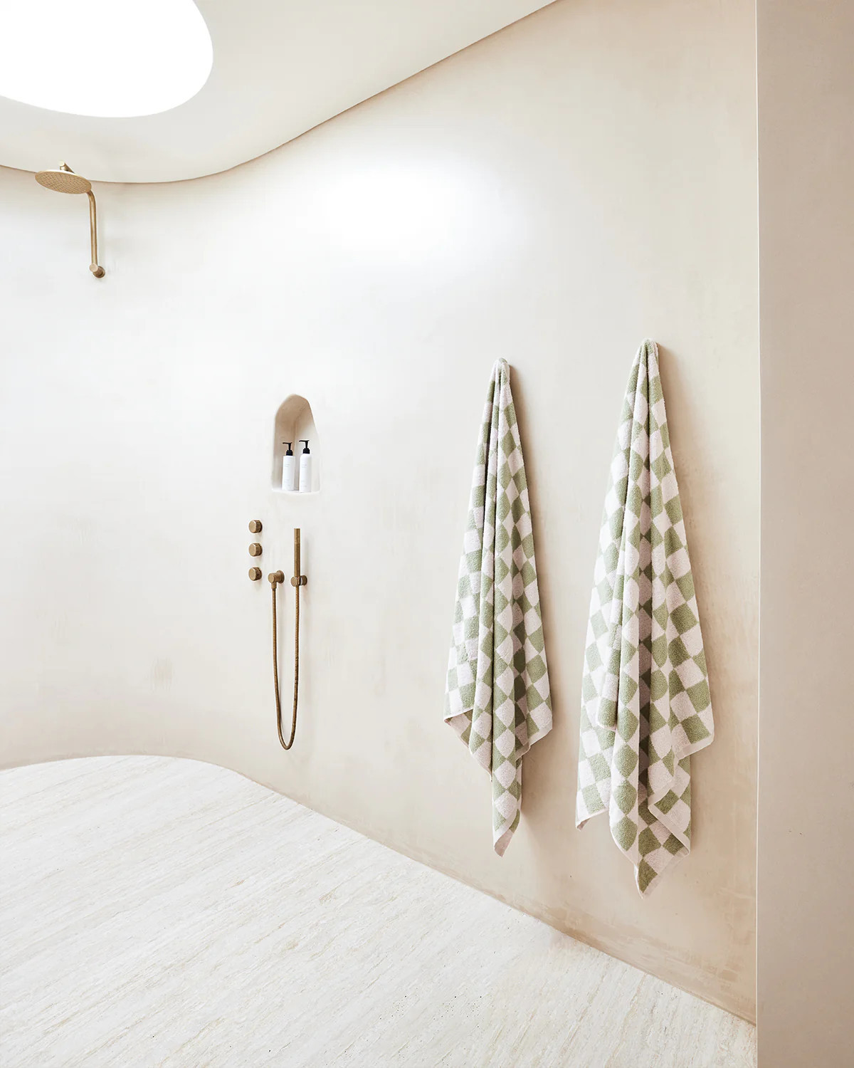 Rosewater & Sage Check 100% French Flax Linen Terry Bath Towel | Bedthreads AU