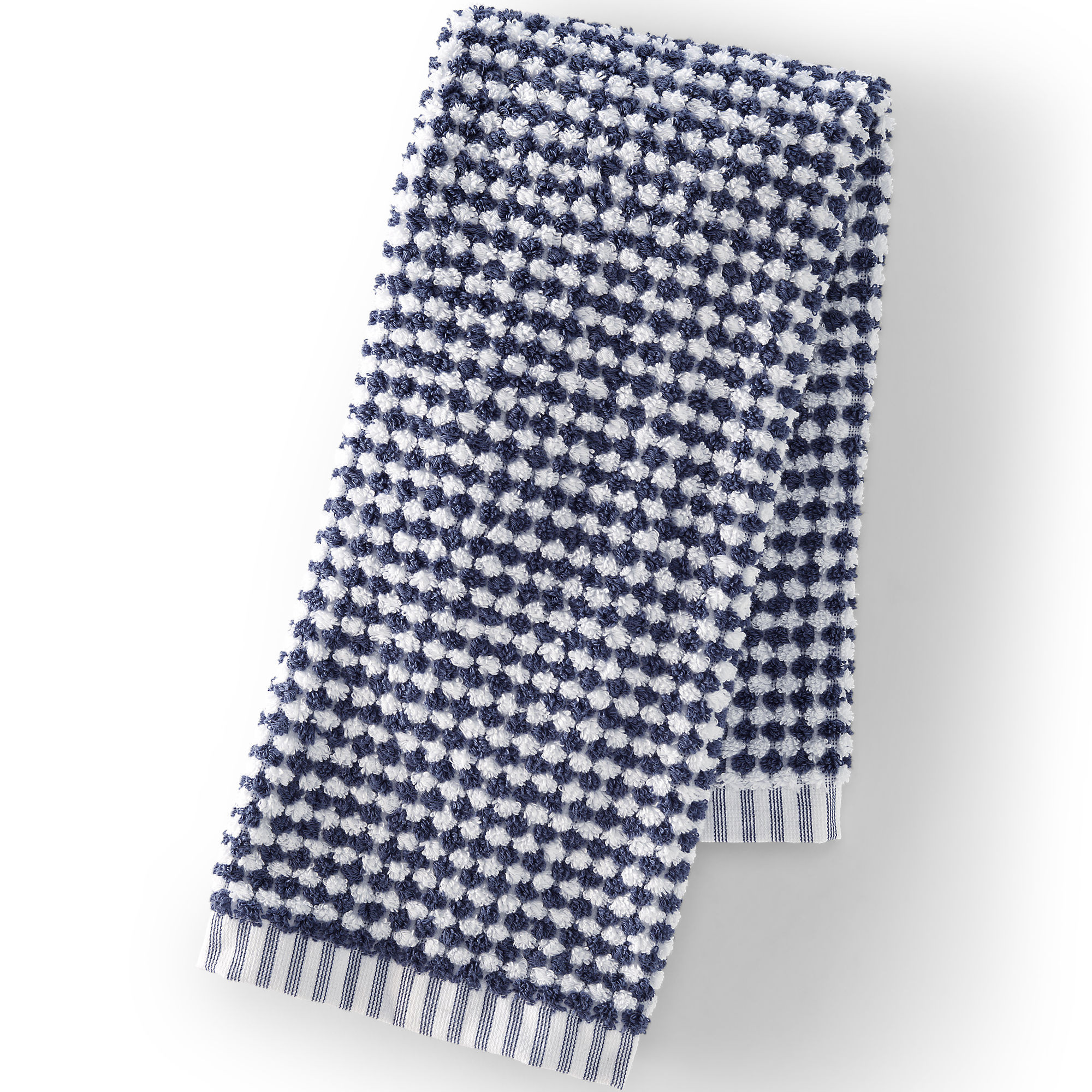 Quick-Dry Cotton Textured Gingham Hand Towel | Lands' End (US)