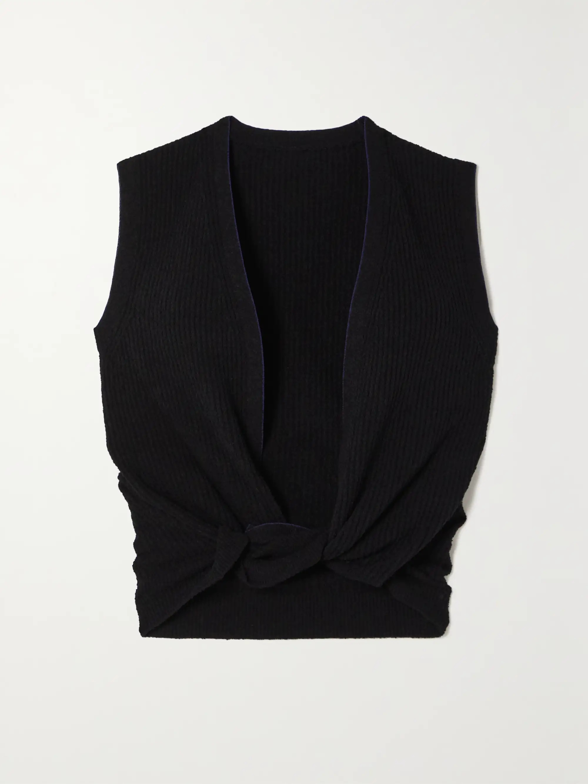 Le haut Noue twist-front ribbed cotton-blend top | NET-A-PORTER (US)