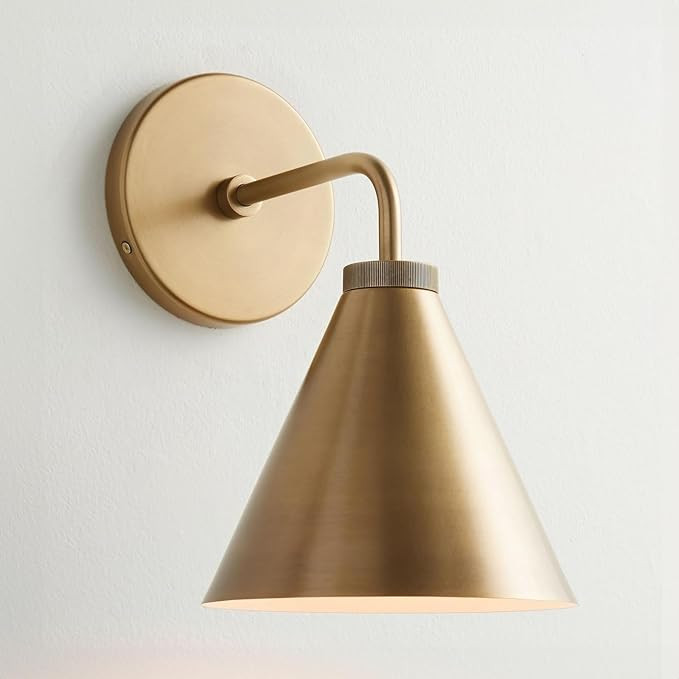 Retro Industrial Metal Cone Sconce Light - Vintage Inspired Modern Brass Wall Sconce with Metal S... | Amazon (US)