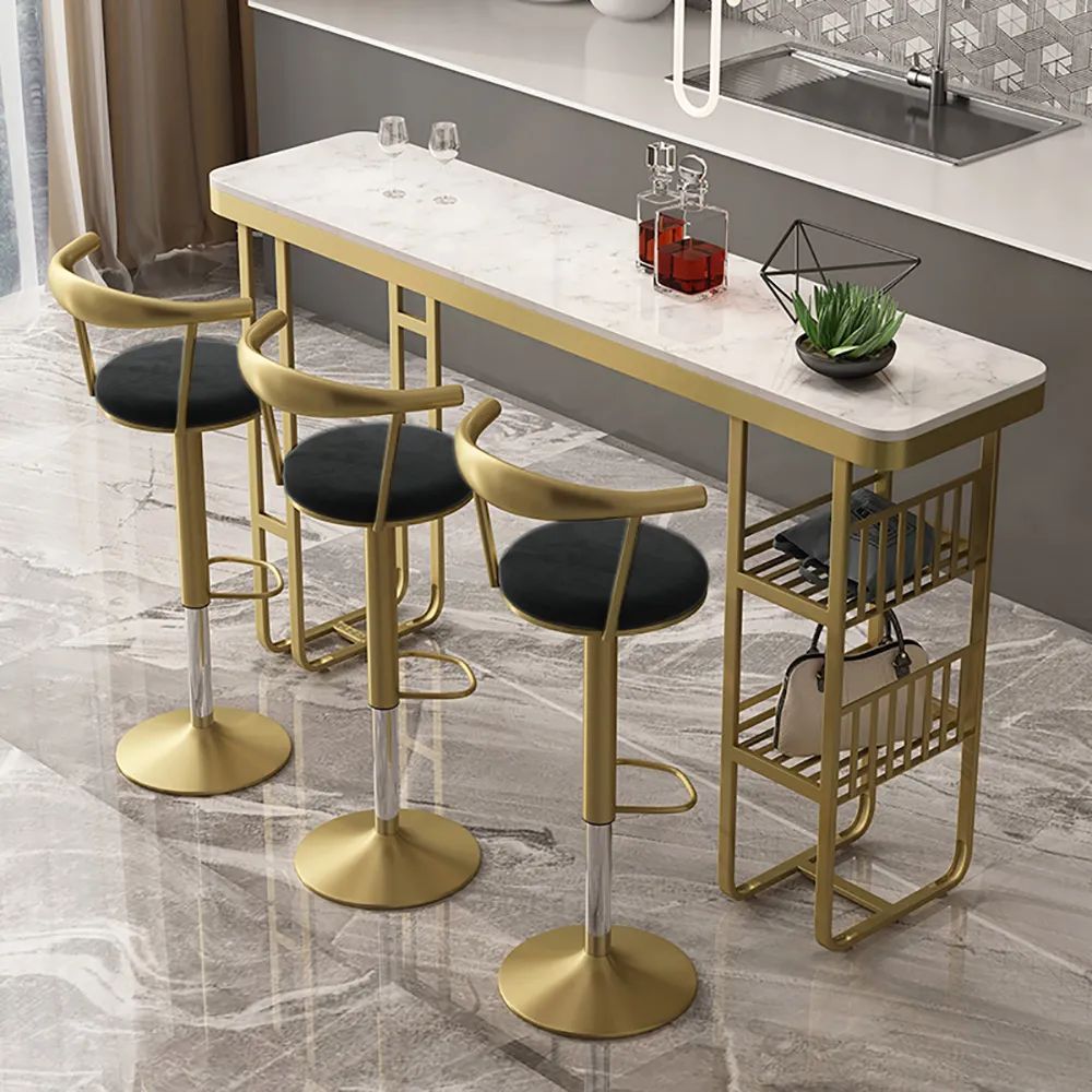 Modern Black Swivel & Adjustable Bar Height Stool with Backrest & Velvet Upholstery-Homary | Homary.com