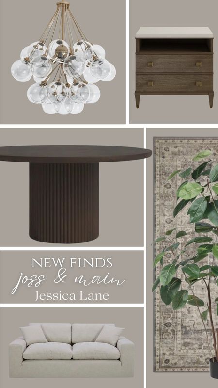 New furniture and home decor finds from Joss and Main. Dining table, nightstand, bubble chandelier light fixture, neutral rug, joss and main home, modern organic home finds, neutral sofa

#LTKsalealert #LTKhome #LTKstyletip