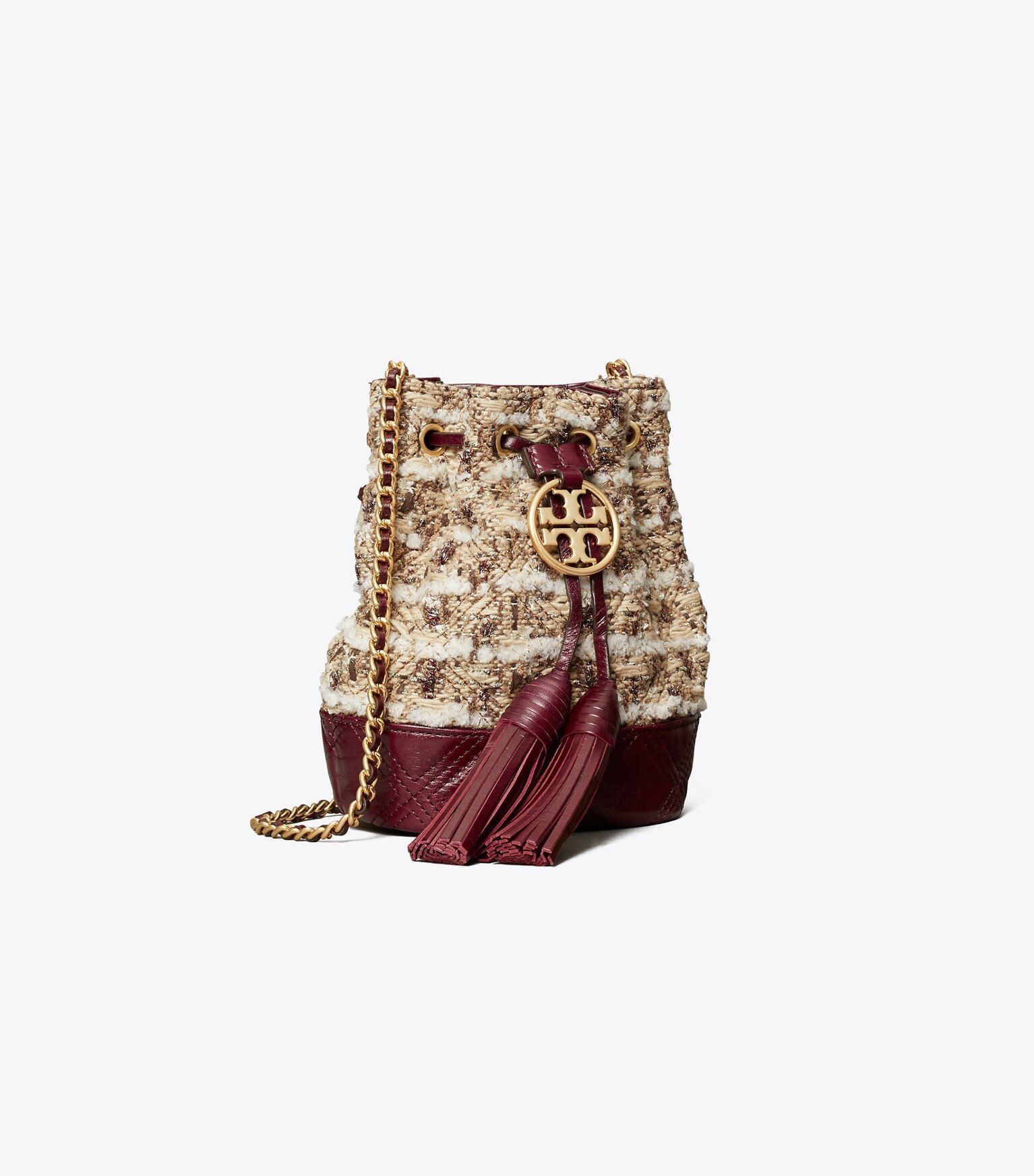 Fleming Soft Tweed Mini Bucket Bag | Tory Burch (US)