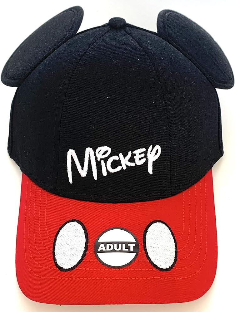 Disney Adult Mickey Mouse Ears Baseball Cap, Black Red, One Size | Amazon (US)
