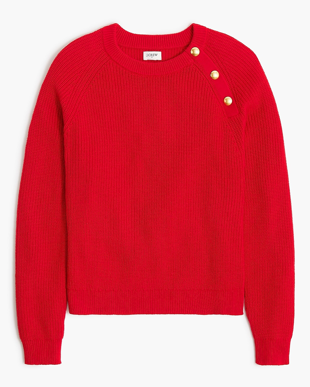 Button raglan crewneck sweater | J.Crew Factory