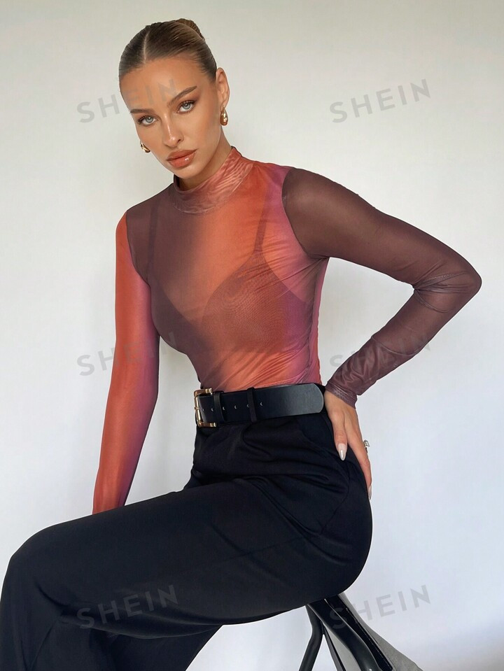 7SHEIN EZwear Lettuce Trim Sheer Mesh Top Without Bra90+ sold recentlyGBP£4.49-10% | SHEIN