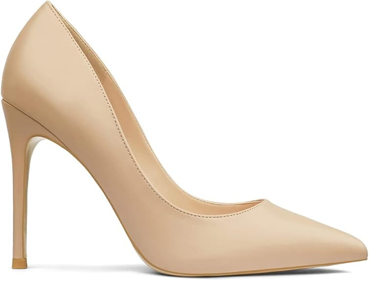 COLETER Women's 4 Inch Pumps Pointy Toe Wedding Dress Shoes Slip on Stiletto Pumps | Amazon (US)