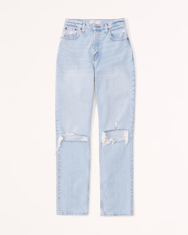 Women's Curve Love Ultra High Rise 90s Straight Jean | Women's | Abercrombie.com | Abercrombie & Fitch (US)