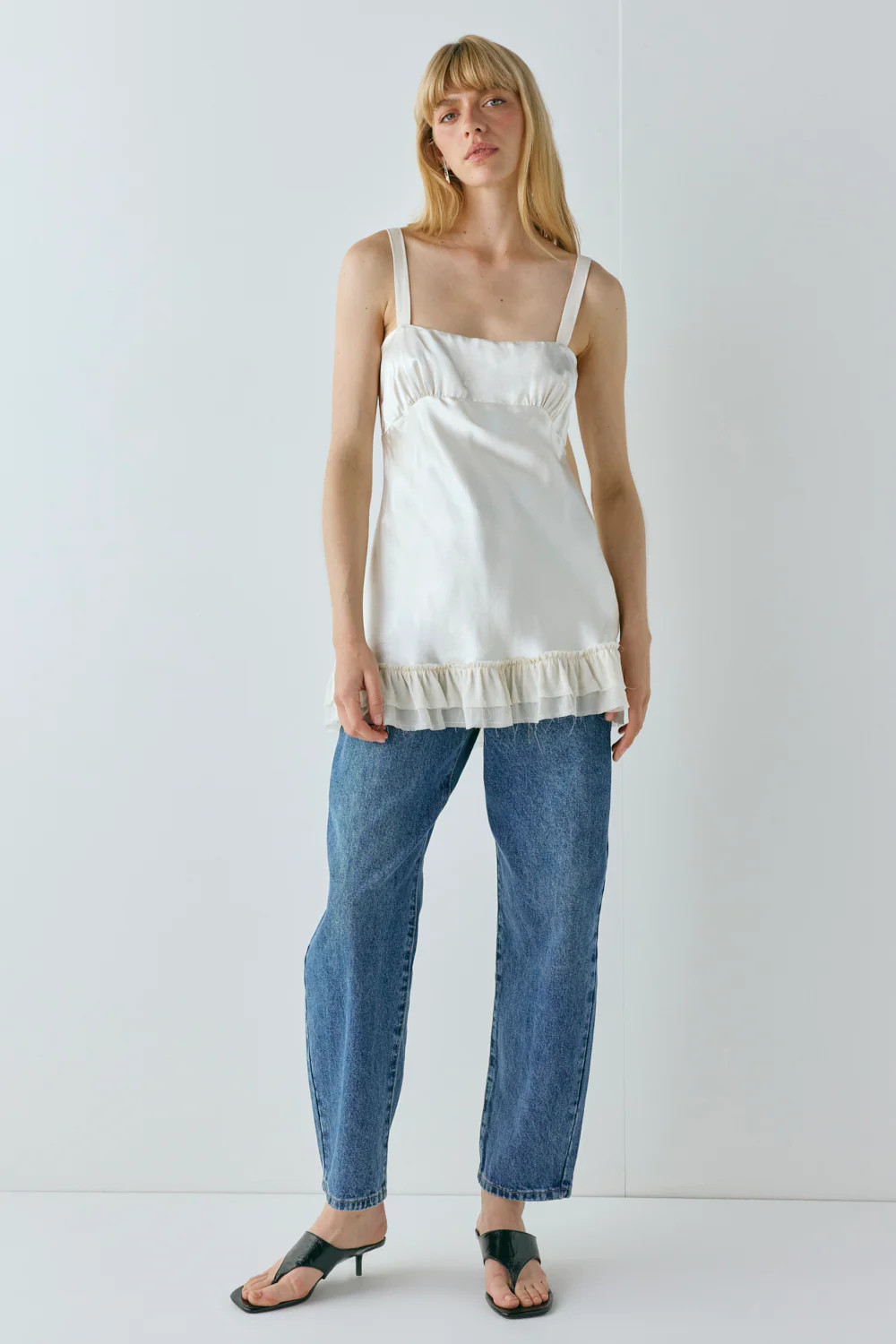 Cher Satin Top Cream | VRG Grl