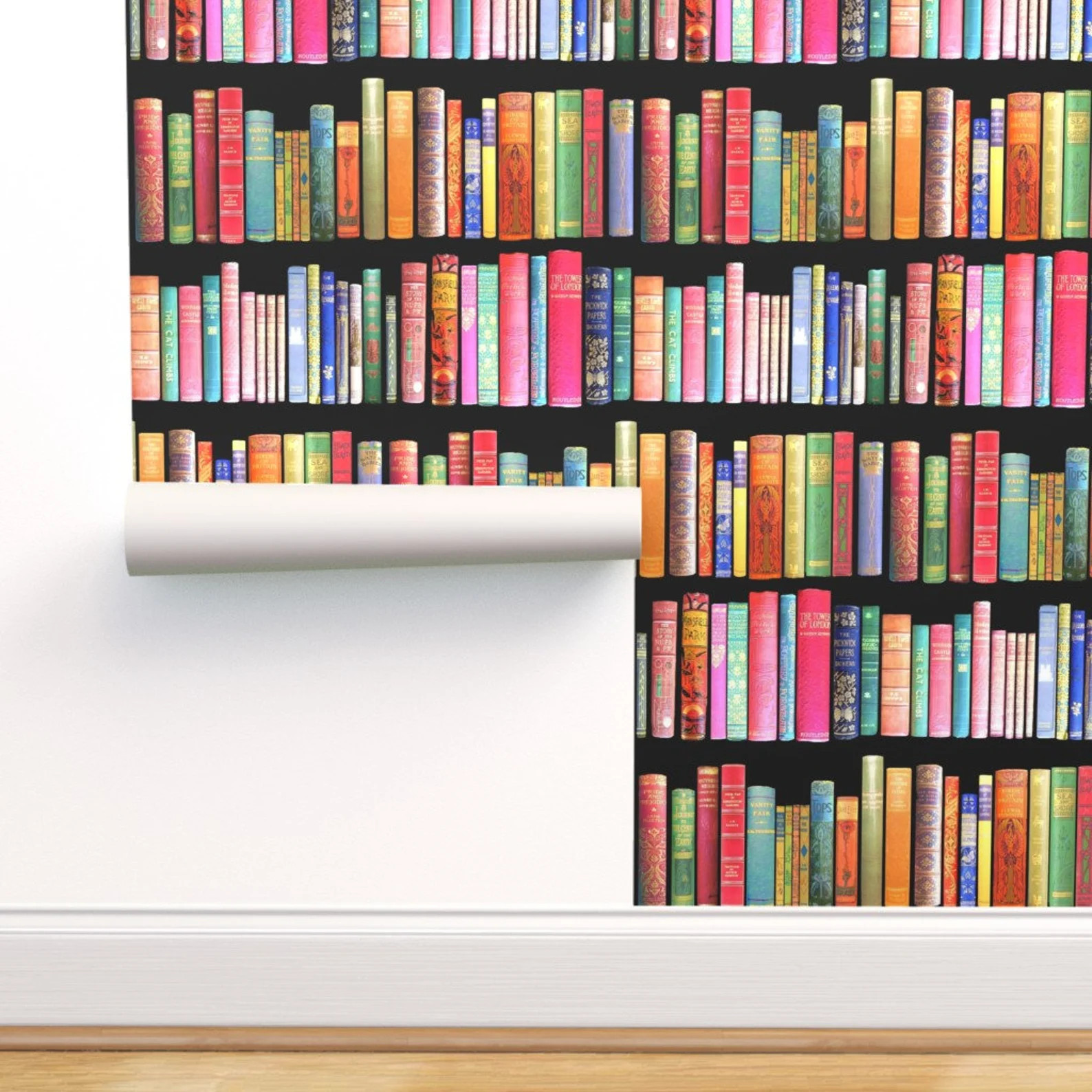 Read the full title
    Bookshelf Wallpaper - Antique Vintage Bookshelf By Magentarosedesigns - C... | Etsy (US)