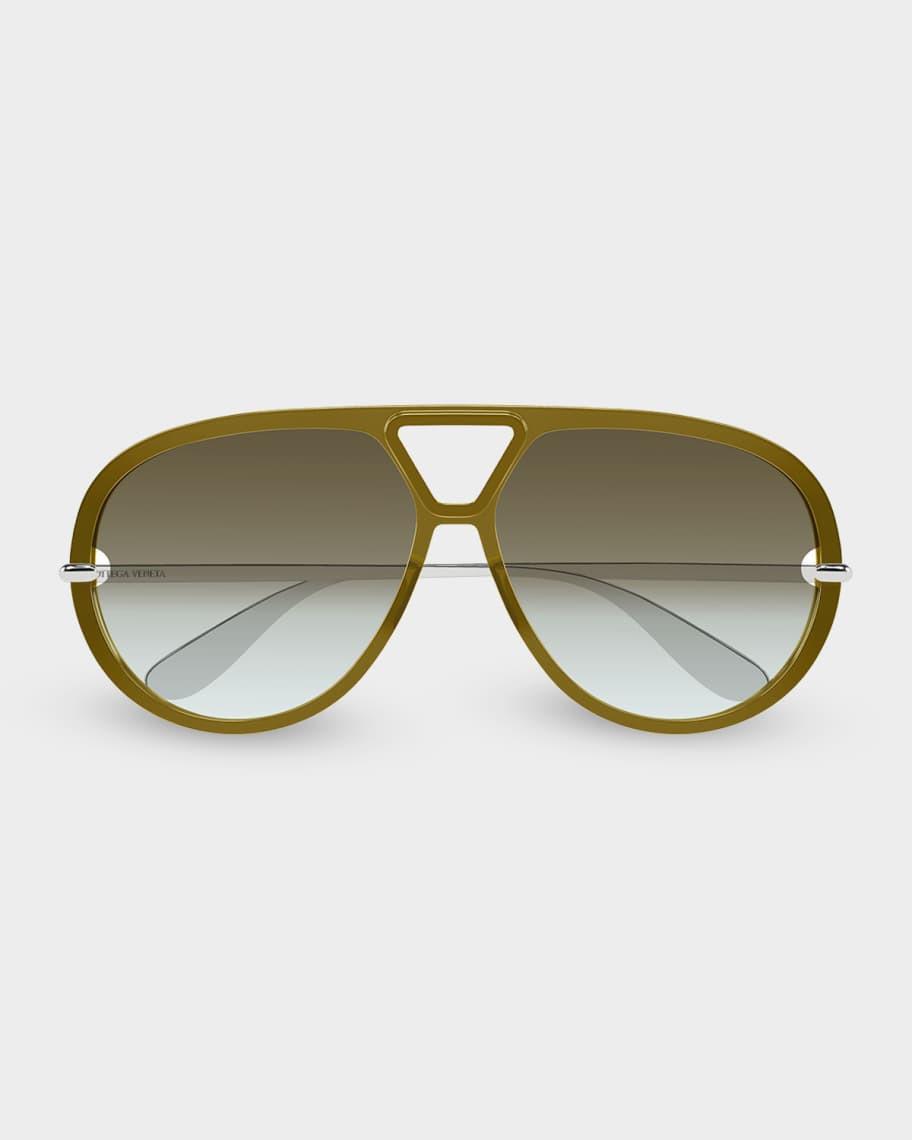 63mm Acetate & metal Aviator Sunglasses | Neiman Marcus