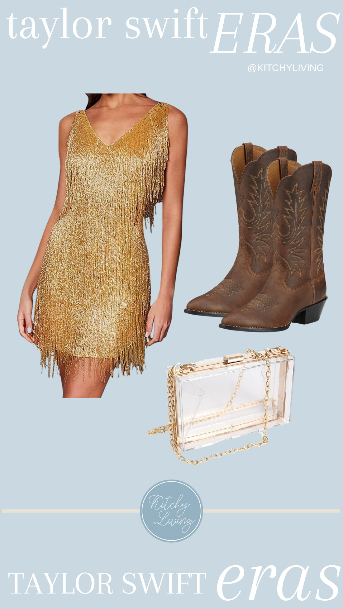 Taylor Swift Eras Tour Outfit Inspired by Fearless 💛💛💛 #taylorswift #taylorswifteras #erastour #erastouroutfit #clearbag #stadiumtour 

#LTKstyletip #LTKunder100 #LTKunder50