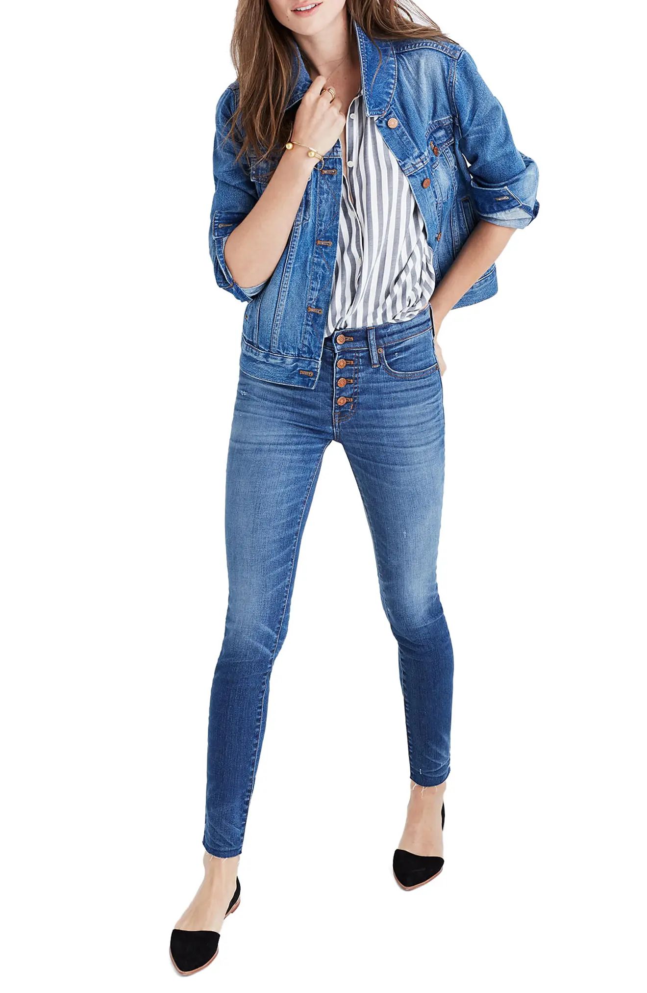 High Waist Skinny Jeans: Button-Through Edition | Nordstrom