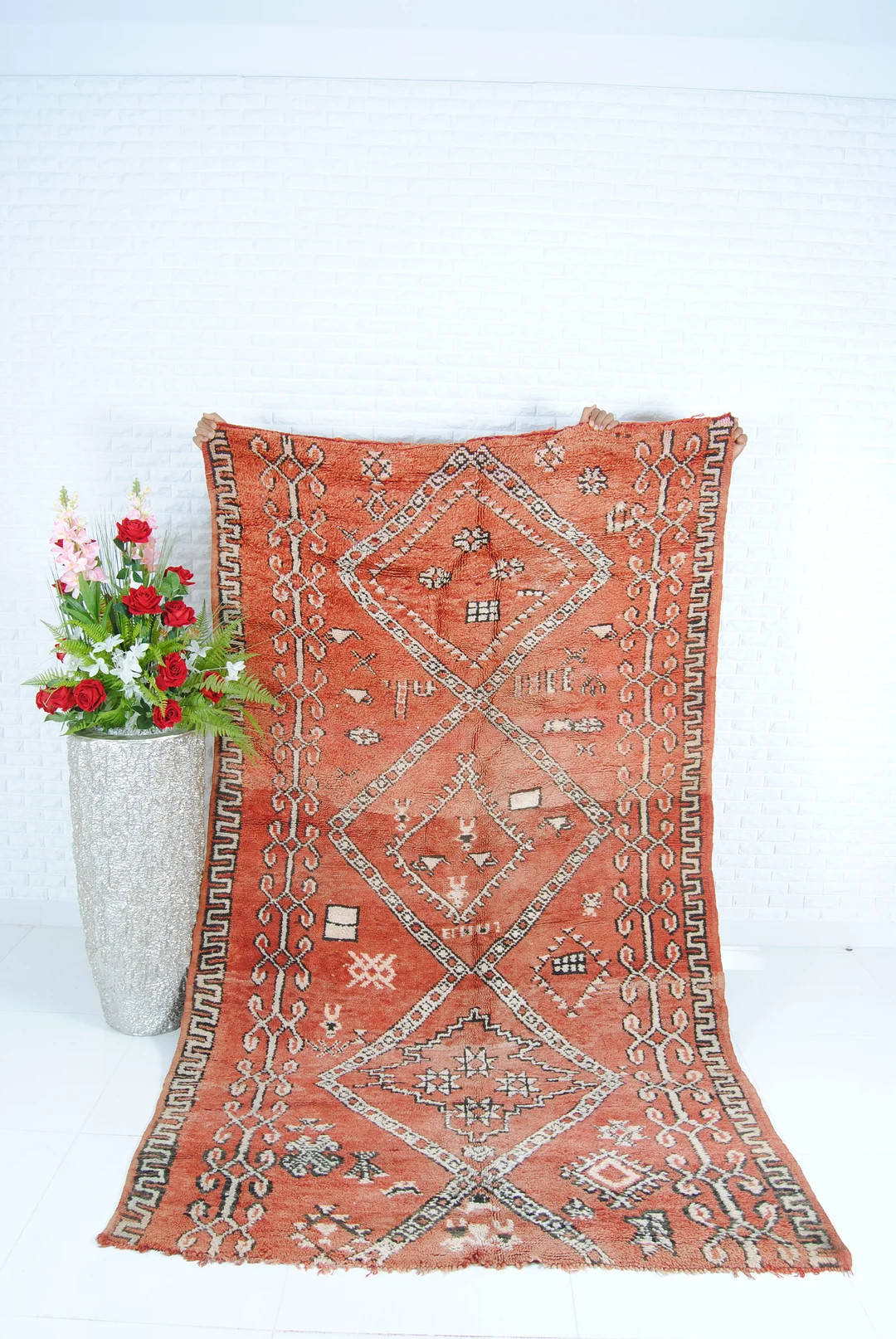 Authentic Morocco Vintage Boujaad Rug Red Boujaad Rug Unique Boujad Rug Berber Area Rug 270 x 160... | Etsy (US)