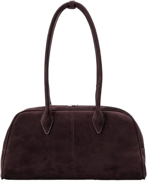 Underarm Bag Vintage Faux Suede Bowling Women Shoulder Bags Luxury Pu Leather Handbags for | Amazon (US)